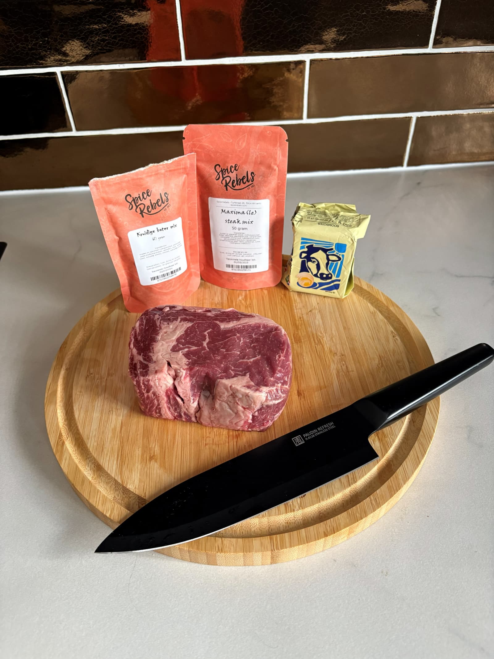 Runderribeye van de BBQ