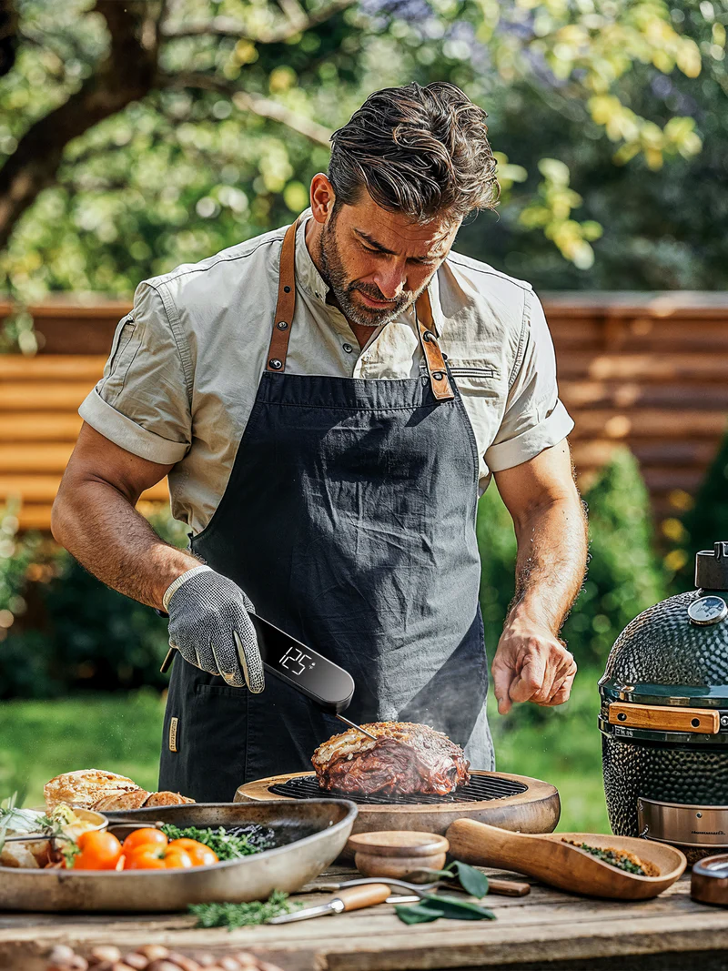 Typhur thermometer bij de BBQ